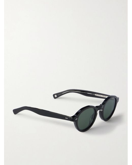 Garrett Leight Black Flipper Round-Frame Acetate Sunglasses for men