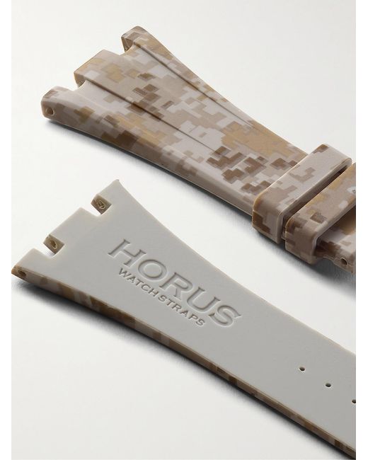 HORUS WATCH STRAPS Metallic Deployant 42Mm Camouflage-Print Rubber Watch Strap for men
