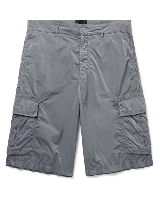 Givenchy Gray Straight-leg Reflective Shell Cargo Shorts for men
