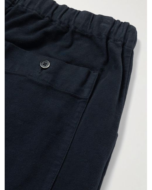 Barena Blue Tapered Garment-dyed Cotton-blend Moleskin Trousers for men
