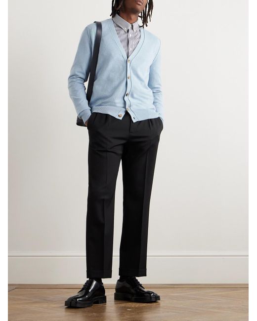 Maison Margiela Blue Slim-fit Cashmere Cardigan for men