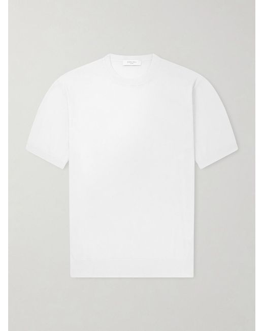 Boglioli White Garment-Dyed Cotton T-Shirt for men
