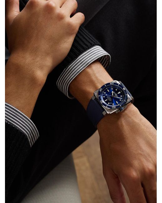 Bell & Ross Black Br-03 Diver Automatic Stainless Steel Watch, Ref. Br03A-D-Blu-St/Srb for men
