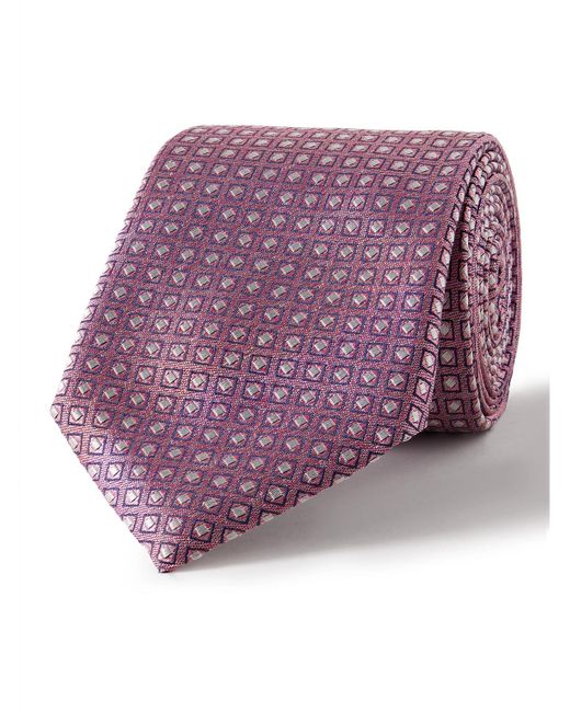 Canali Purple 8cm Silk-jacquard Tie for men