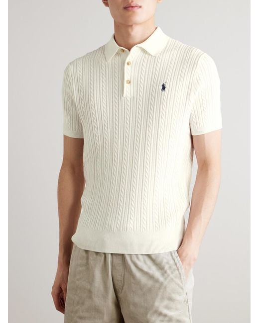 Polo Ralph Lauren Natural Cable-knit Cotton Polo Shirt for men