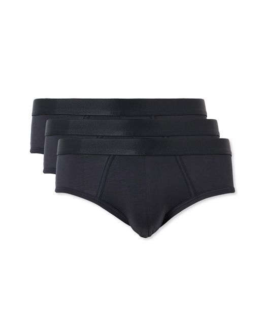 CDLP Black Three-Pack Stretch-Lyocell Briefs for men