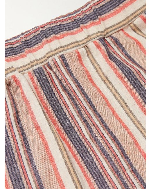 The Elder Statesman Pink Striped Cashmere-Blend Flannel Trousers for men
