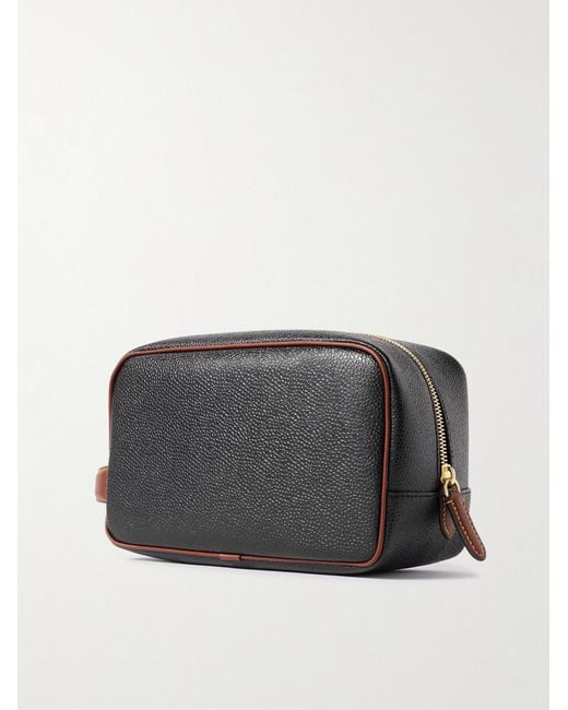 Mulberry Black Leather-Trimmed Bioveg Scotchgrain Wash Bag for men