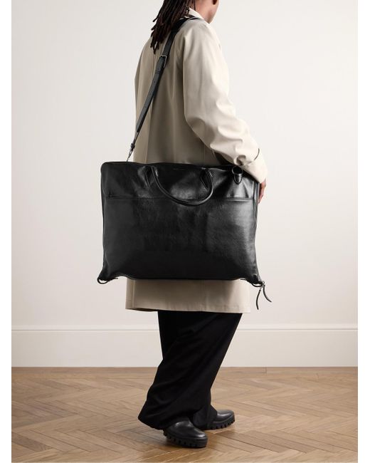 Metier Black Closer Full-grain Leather Suit Carrier for men