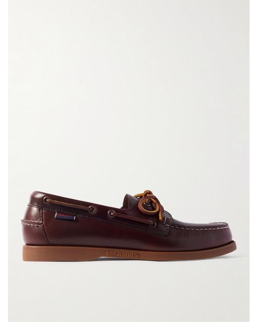 Sebago Brown Portland Leather Boat Shoes for men