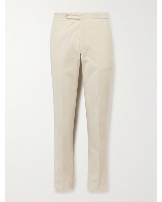 De Petrillo Natural Slim-Fit Cotton-Blend Corduroy Trousers for men