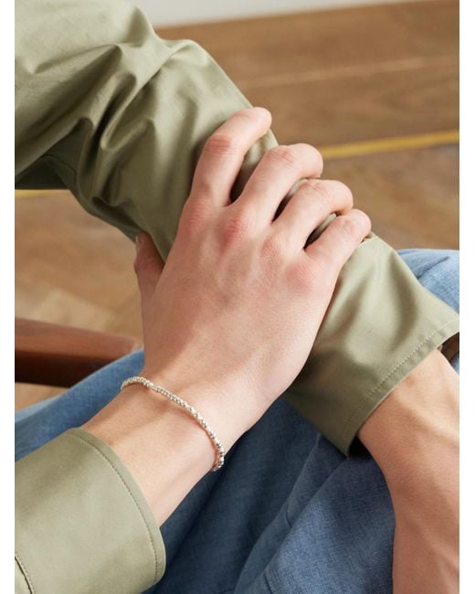 Mikia Natural Sterling And Silk-Cord Beaded Bracelet for men