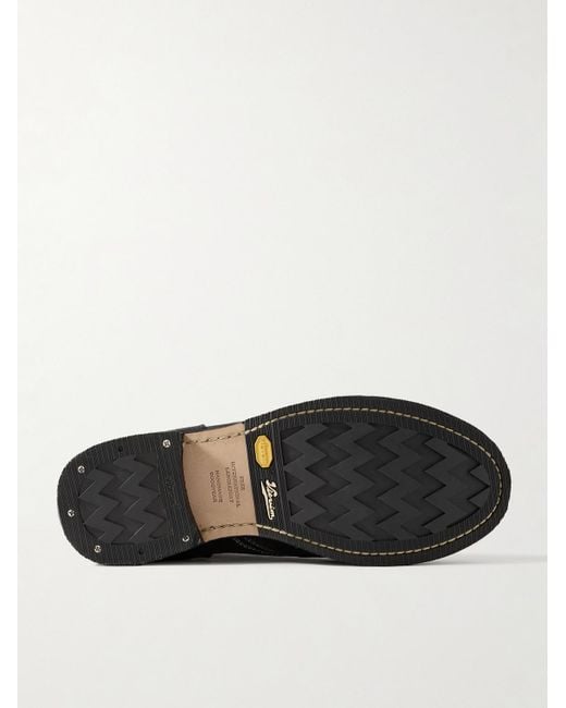Visvim Black Brigadier-Folk Leather-Trimmed Suede Boots for men