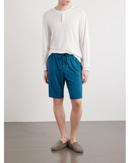 Derek Rose Blue Basel 24 Stretch-jersey Drawstring Shorts for men