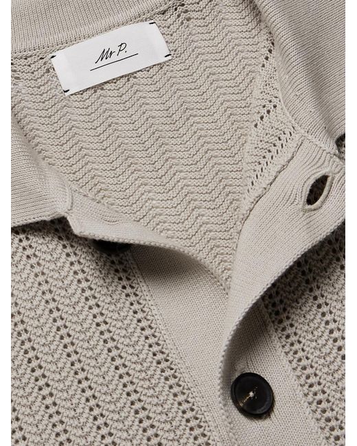 Mr P. White Pointelle-Knit Cotton Shirt for men