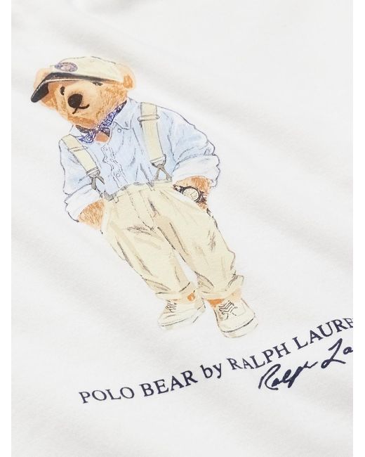 Felpa in jersey di misto cotone con cappuccio e logo di Polo Ralph Lauren in Natural da Uomo