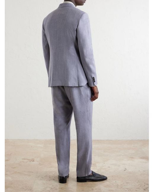 Mr P. Blue Wool, Silk And Linen-Blend Suit Jacket for men