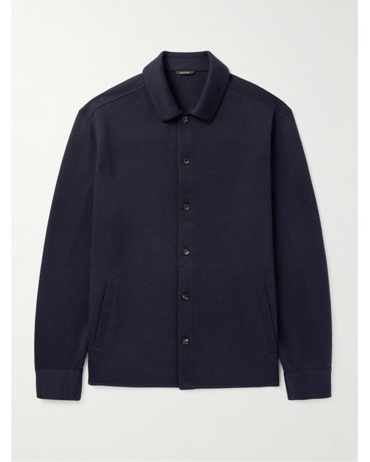 Loro Piana Blue Whitney Cotton, Silk And Cashmere-Blend Shirt Jacket for men