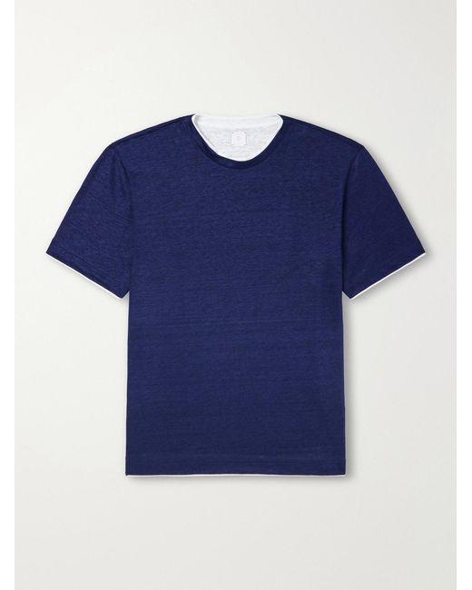 Eleventy Blue Linen T-Shirt for men