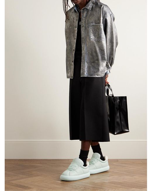 Acne Gray Santo Lunar Coated-Denim Shirt for men