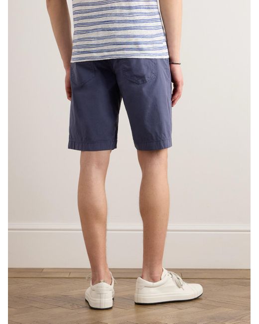 Incotex Blue Straight-leg Stretch-cotton Bermuda Shorts for men