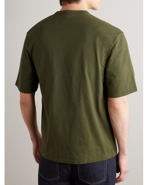 Officine Generale Green Benny Garment-dyed Cotton-jersey T-shirt for men