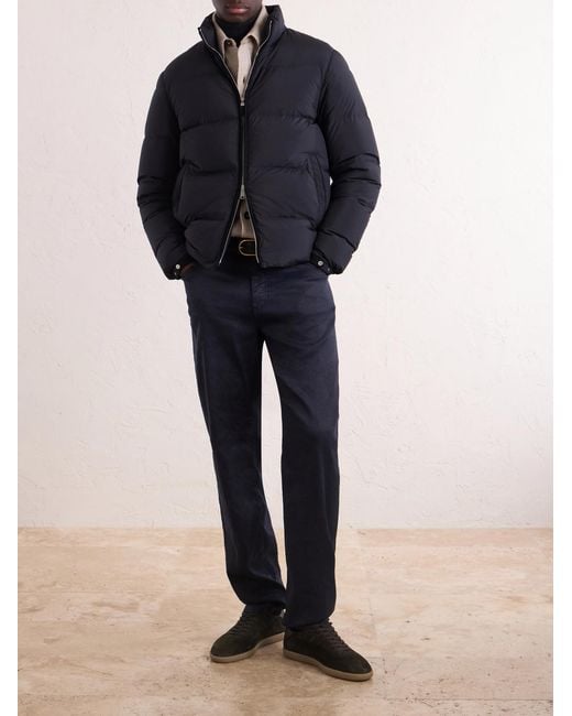 Zegna Blue Quilted Padded Shell Down Jacket for men