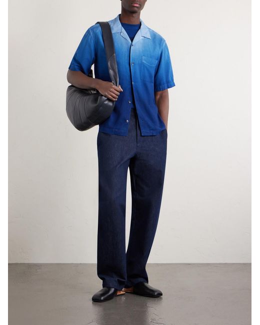Blue Blue Japan Blue Camp-Collar Dégradé Woven Shirt for men