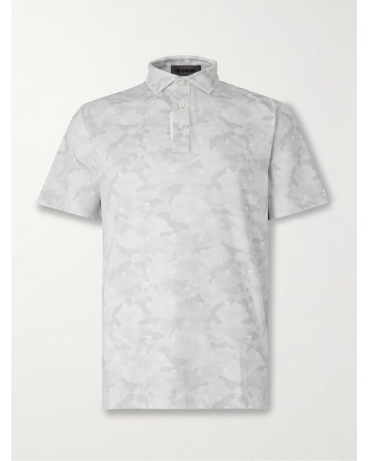 G/FORE Icon Camouflage-Print Tech-Jersey Golf Polo Shirt in White for ...