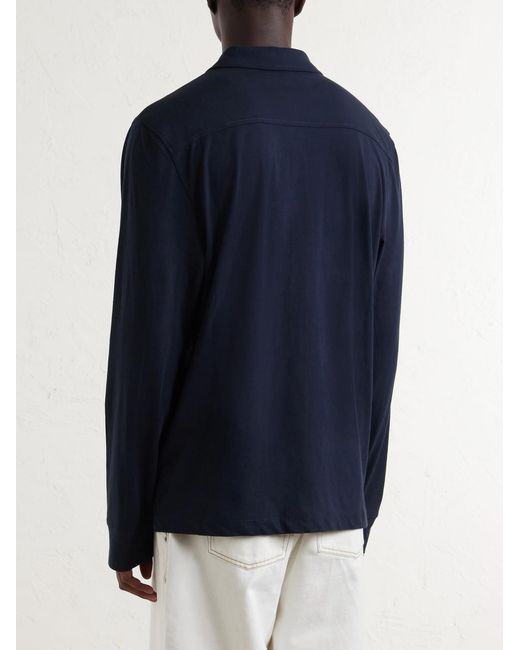 James Perse Blue Clean Finish Slim-fit Cotton-jersey Shirt for men