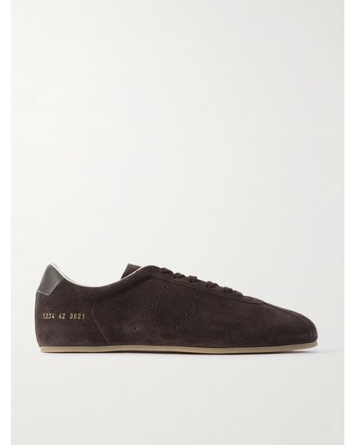 Common Projects Brown Driving Lo Profile Leather-trimmed Suede Sneakers for men