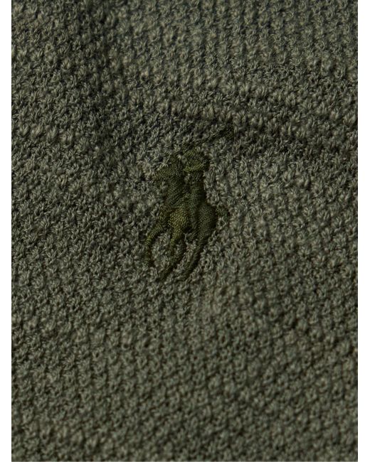 Camicia slim-fit in misto cotone e lino con logo ricamato di Polo Ralph Lauren in Green da Uomo