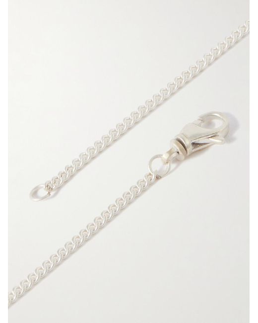 M. Cohen Natural Gudo Oval Sterling Silver Diamond Necklace for men