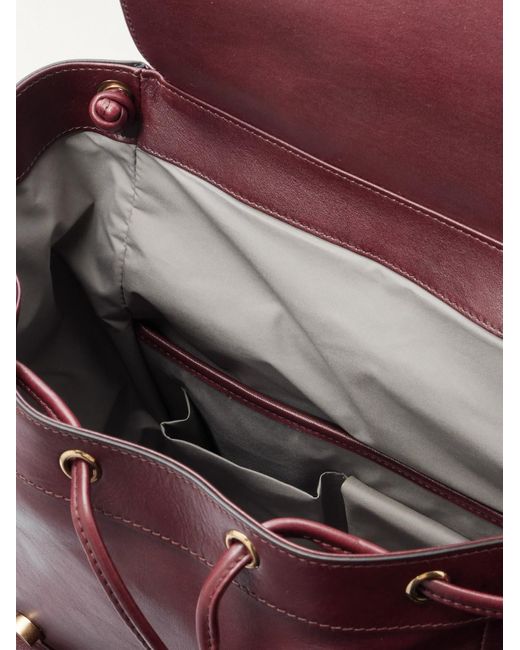 Brunello Cucinelli Purple Leather Backpack for men