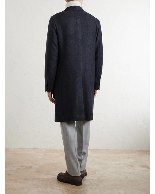 Canali Blue Nuvola Wool And Cashmere-Blend Coat for men