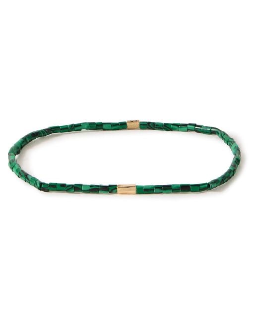 Luis Morais Green Gold And Malachite Beaded Bracelet for men