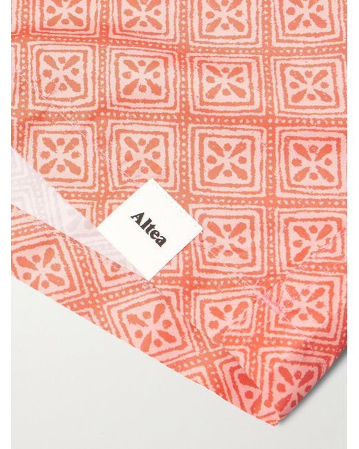 Altea Pink Straight-Leg Printed Swim Shorts for men