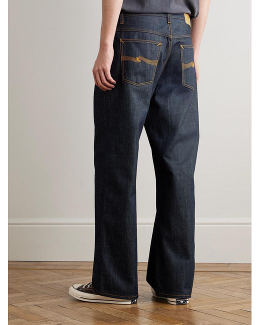 Nudie Jeans Blue Loud Larry Wide-Leg Organic Jeans for men