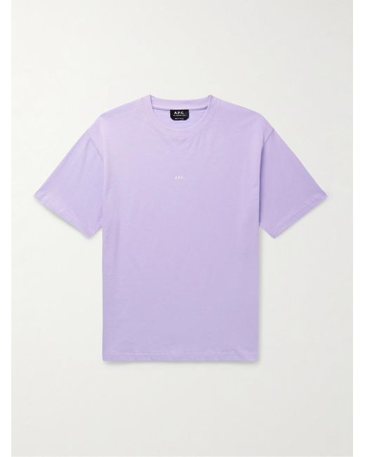 A.P.C. Purple Kyle Logo-print Cotton-jersey T-shirt for men
