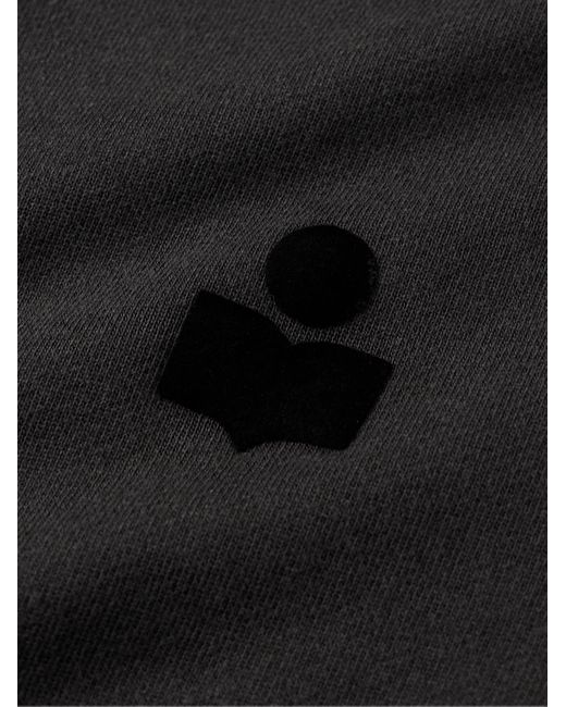 Isabel Marant Black Malek Logo-flocked Cotton-blend Jersey Hoodie for men
