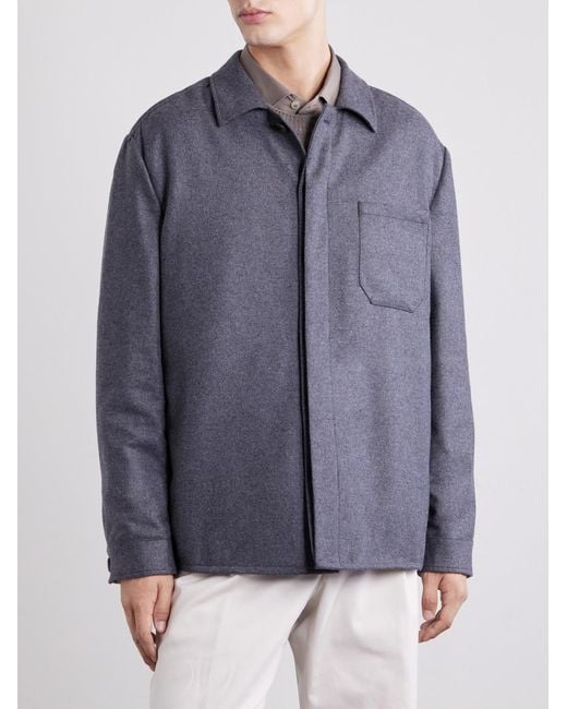 Eleventy Purple Cashmere Overshirt for men