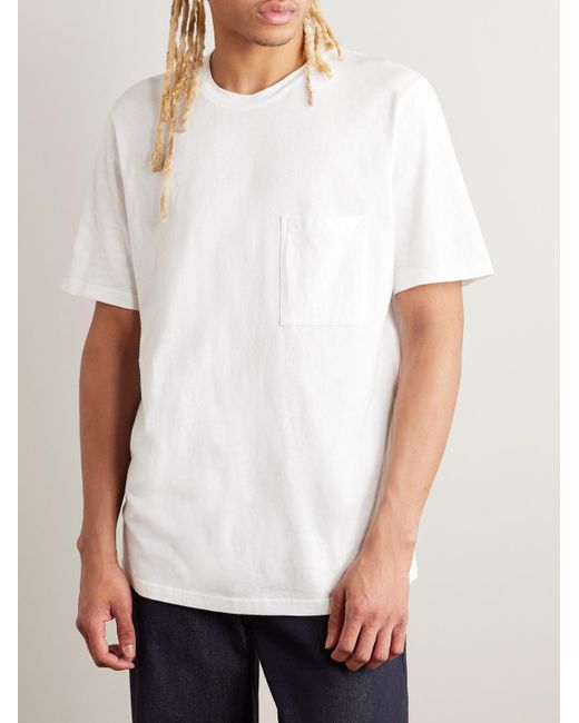 T-shirt in jersey di misto cotone biologico fiammato Assembly di Folk in White da Uomo