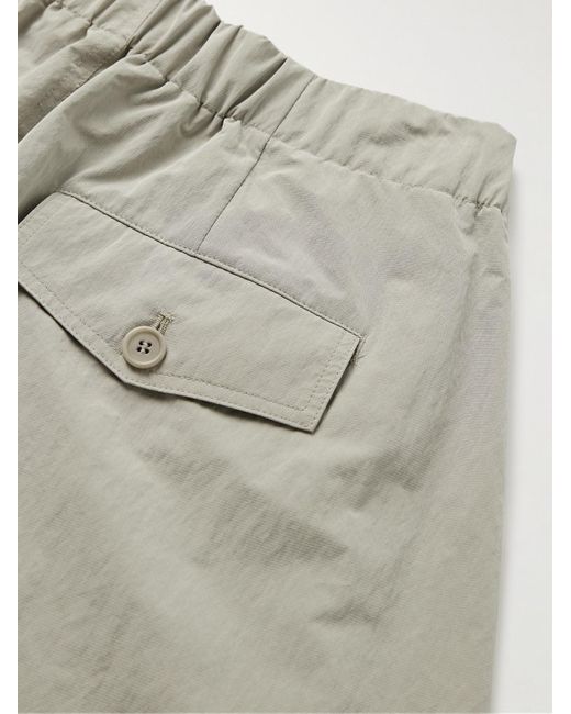 Amomento Natural Wide-leg Pleated Nylon-blend Micro-ripstop Trousers for men