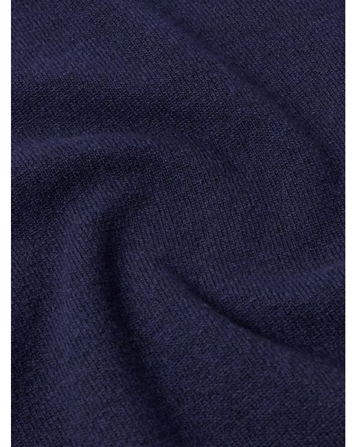 Kingsman Pullover aus einer Merinowoll-Kaschmirmischung mit kurzem Reißverschluss in Blue für Herren
