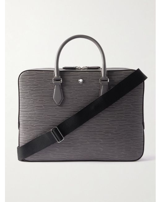 Montblanc Black Textured-leather Briefcase for men