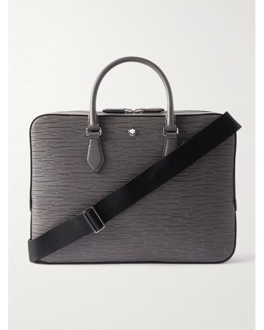 Montblanc Black Textured-leather Briefcase for men