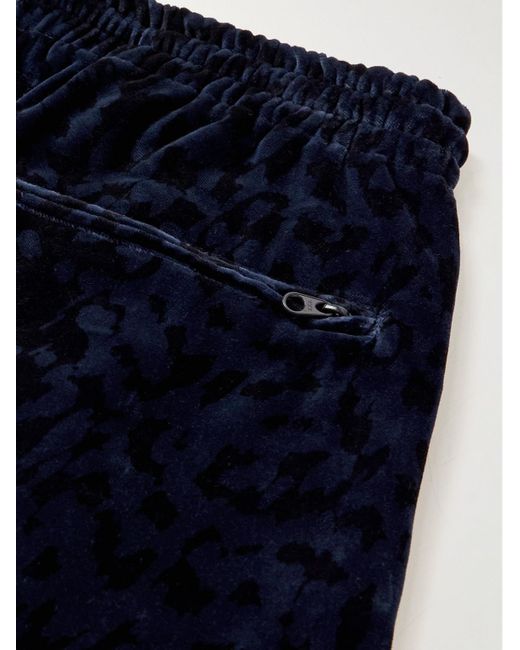 Wacko Maria Straight-leg Embroidered Leopard-print Cotton-velvet Sweatpants  in Blue for Men Lyst Canada