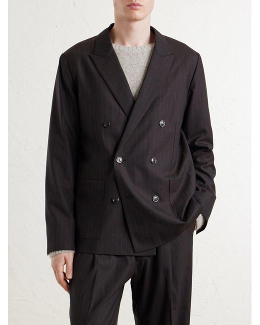 NN07 Black Jordin 10037 Double-Breasted Recycled Blazer for men