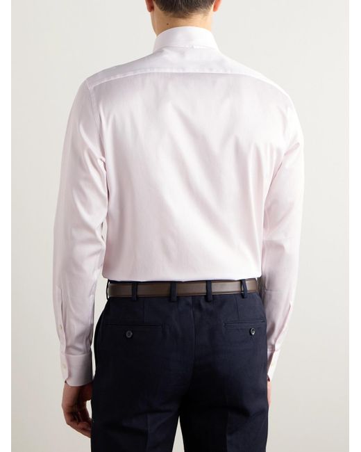 Zegna Pink Cutaway-collar Trofeotm Comfort Shirt for men
