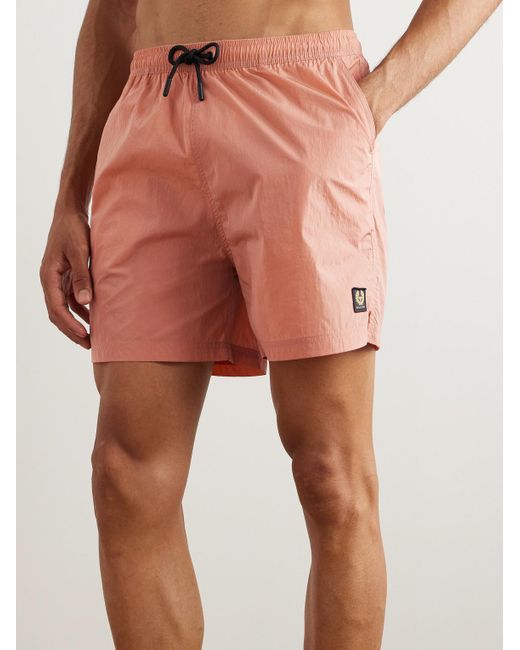 Belstaff Pink Clipper Straight-leg Mid-length Swim Shorts for men